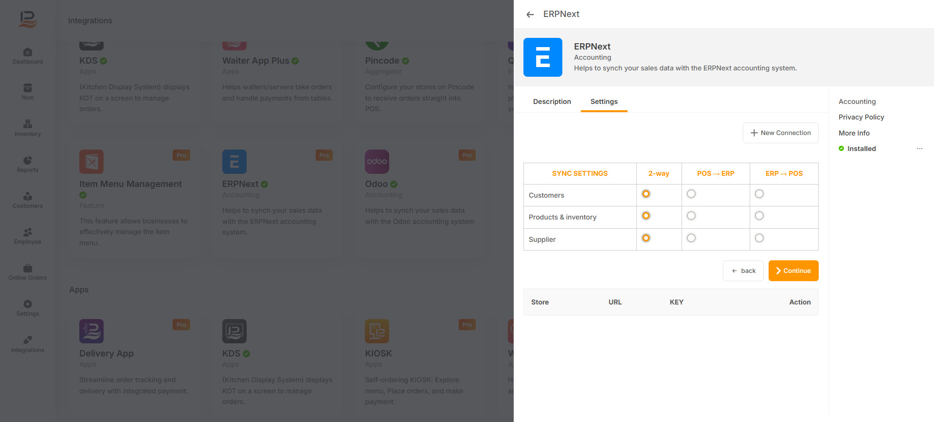 sync option