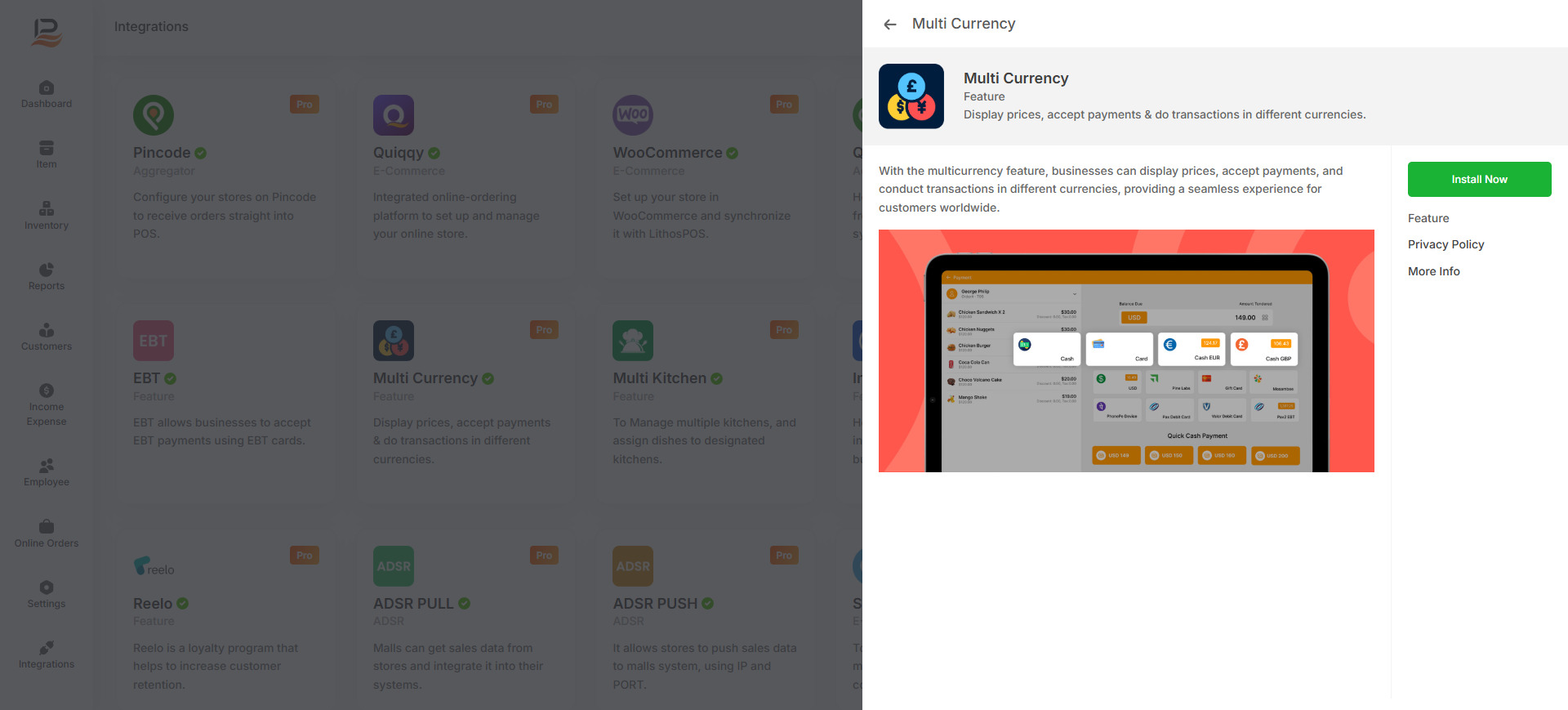 multi currency configure